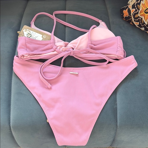 Pink Ribbed Bikini Set - Picture 5 of 6